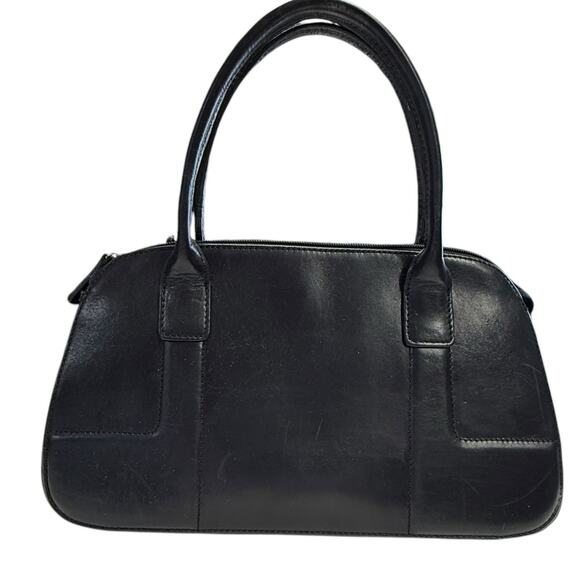 Vintage Y2K Etienne Aigner Black‎ Leather 2 Handle Shoulder Bag Crossbody Strap - Picture 3 of 13